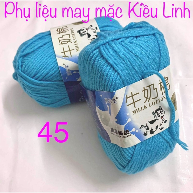 Len cotton Milk bò loại tốt bán từng cuộn 50gam giá rẻ 20k