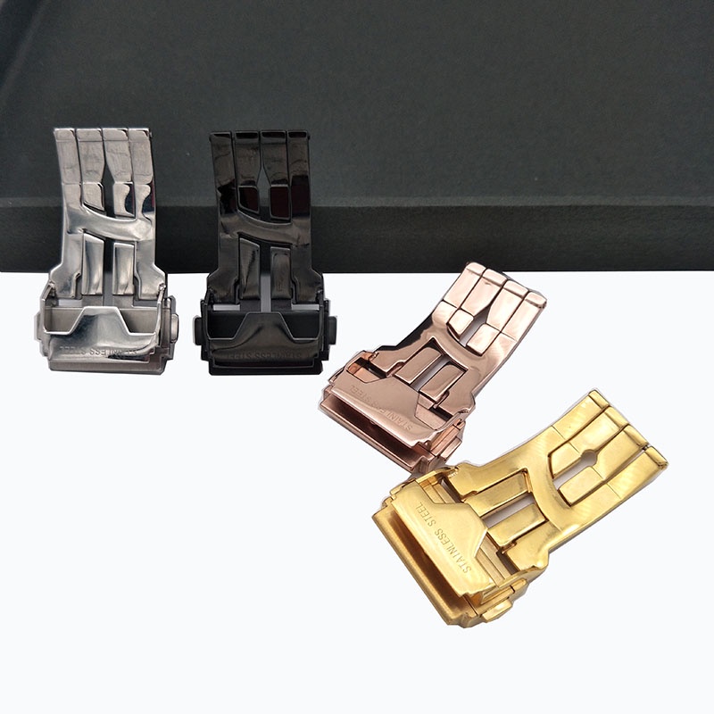 Chốt khóa dây đeo đồng hồ HUBLOT kép bằng thép không gỉ 18mm/ 20mm/ 22mm tiện lợi