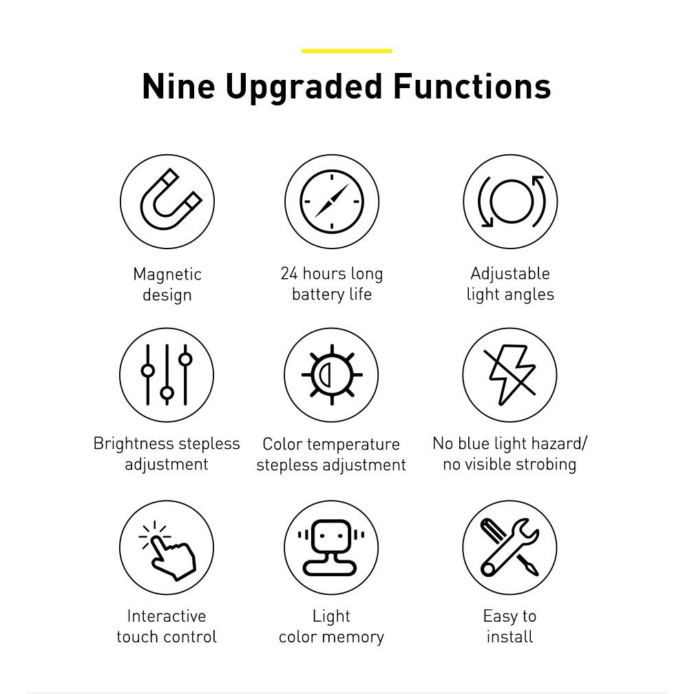 Đèn treo đế hít nam châm Baseus Magnetic Stepless Dimming Charging Desk Lamp