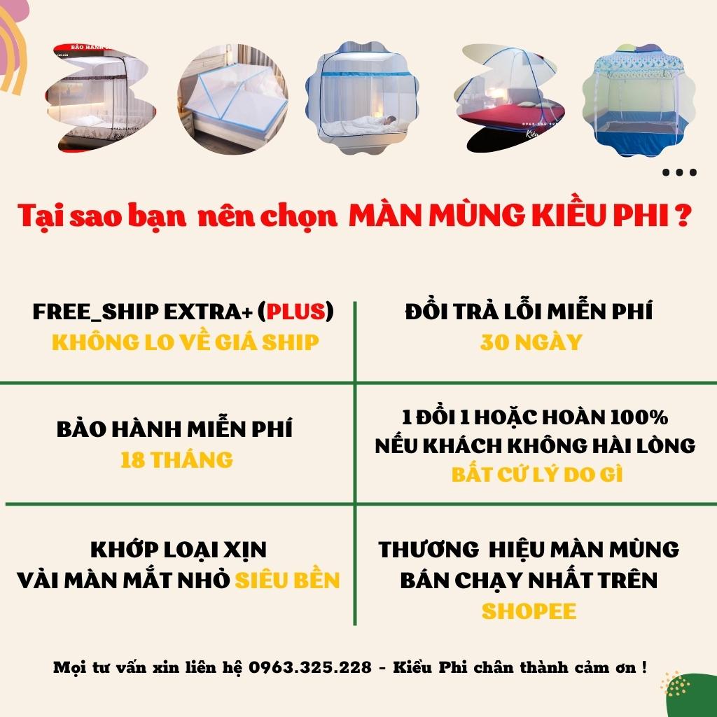 Màn mùng chụp tự bung xếp thông minh chống muỗi cao cấp gấp gọn đủ size 1m 1m2 1m4 1m6 1m8 Kiều Phi