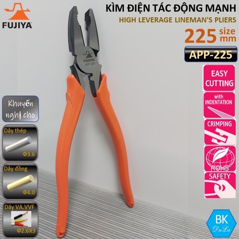 Kìm điện tác động mạnh Fujiya 225MM (Kềm điện, Kiềm điện) APP-225