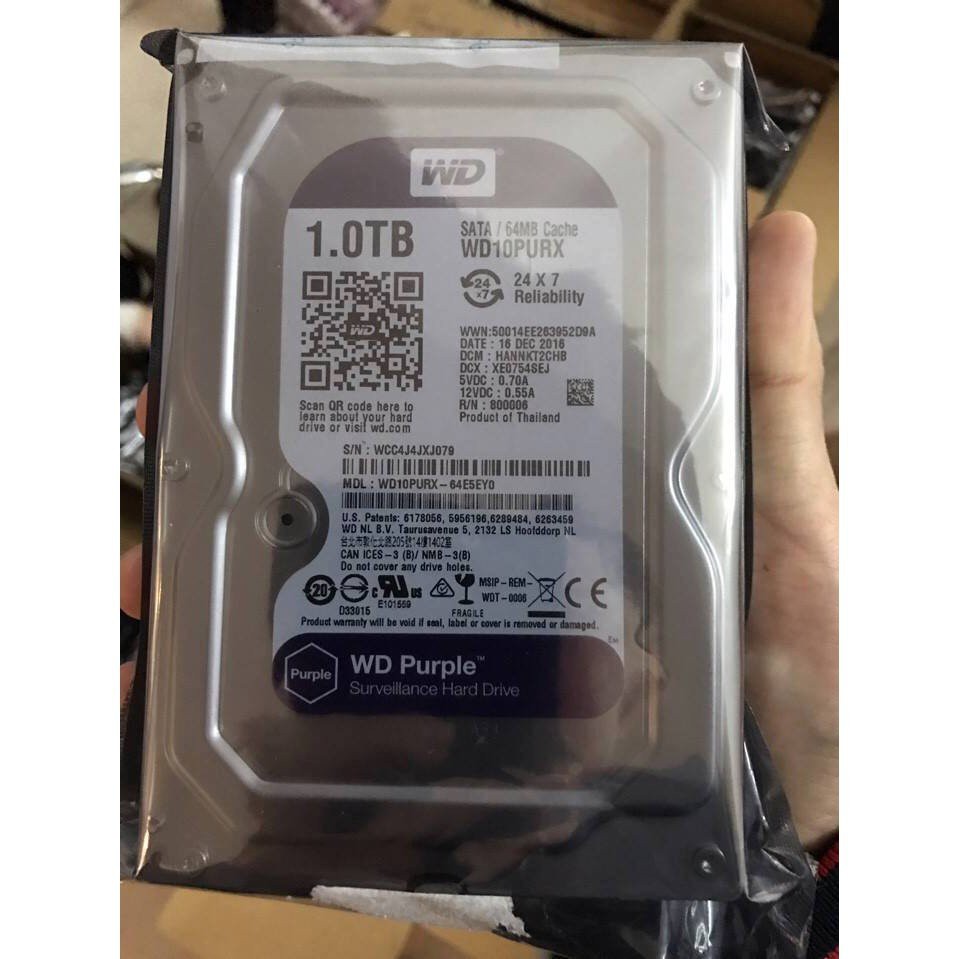 [RẺ NHẤT SHOPEE] Ổ Cứng HDD Western Purple 1TB Dòng Chuyên Dụng Camera