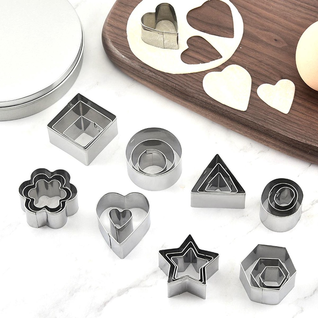 Set 24 Khuôn Cắt Bánh Quy Mini Bằng Thép Không Gỉ