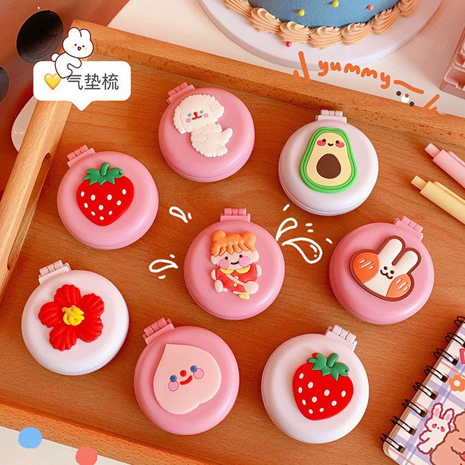 Gương mini kèm lược cầm tay cute, phụ kiện trang điểm 2 mặt tiện lợi nhiều hình dễ thương cho nữ