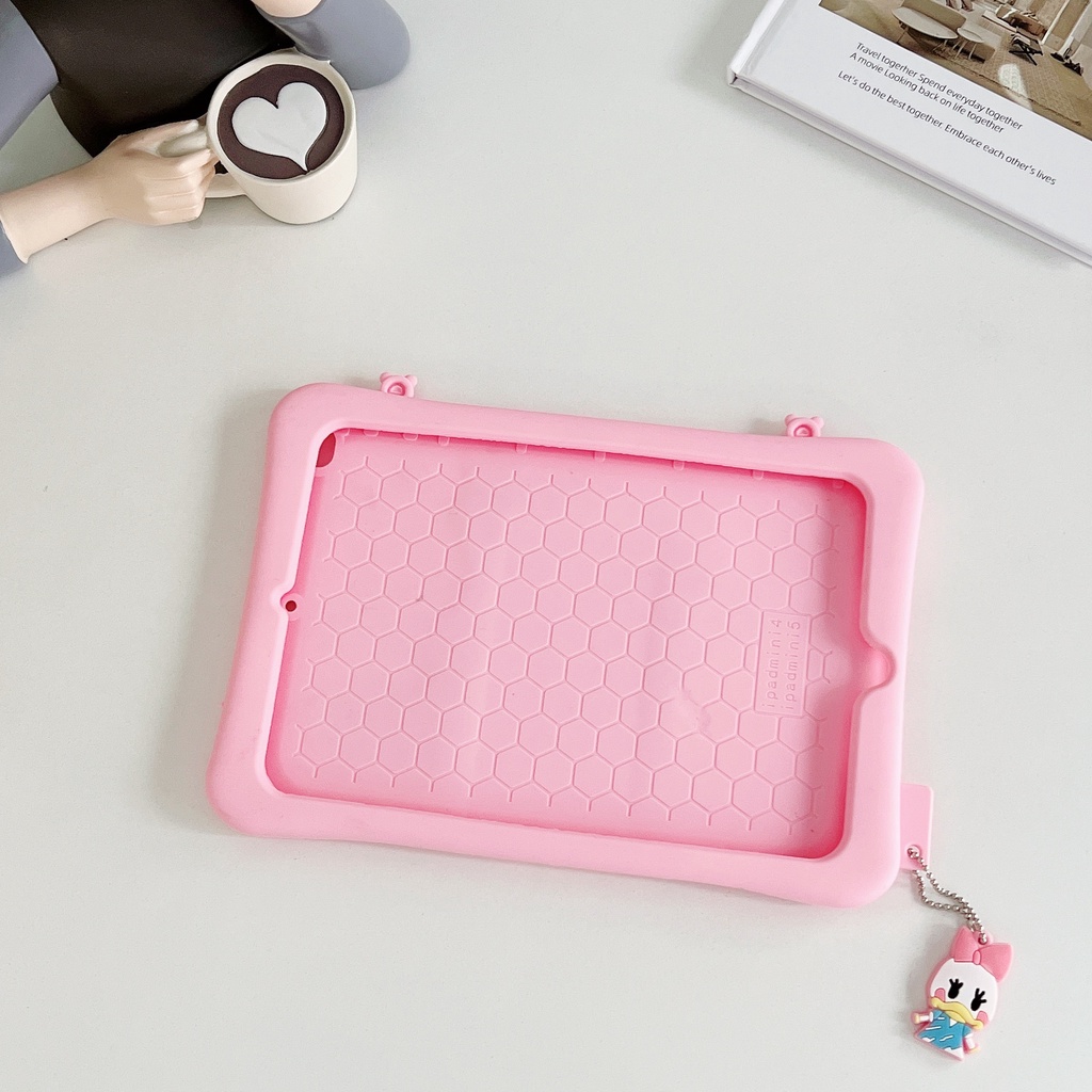 Ốp Máy Tính Bảng Silicon Hình Vịt Donald Hoạt Hình Có Dây Đeo Cho ipad 234 2019pro / 2020 / 2018 / 2017 / mini1 2 3 4 5 / air12 Plus Chống Rơi