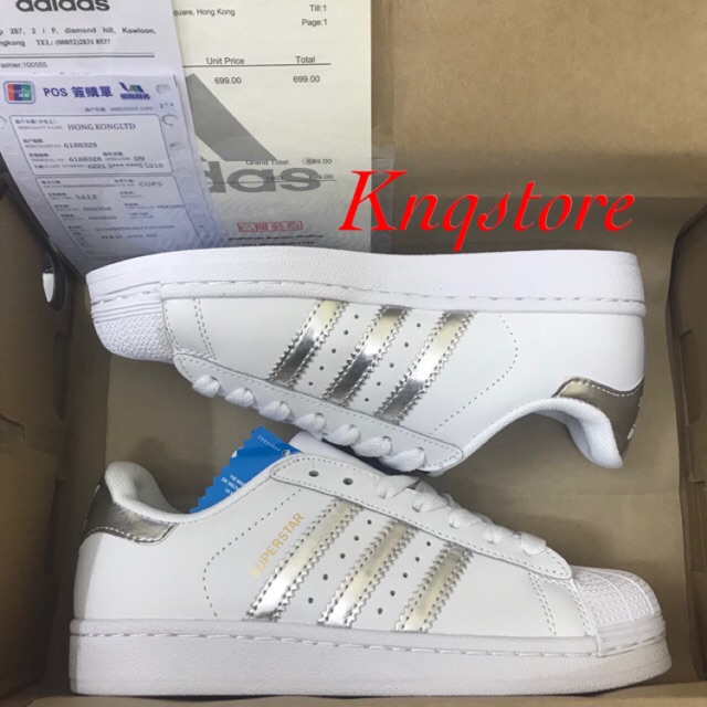 Giày thể thao sneaker Originals Superstar Sneaker trắng viền bạc chất da mềm mịn thời trang