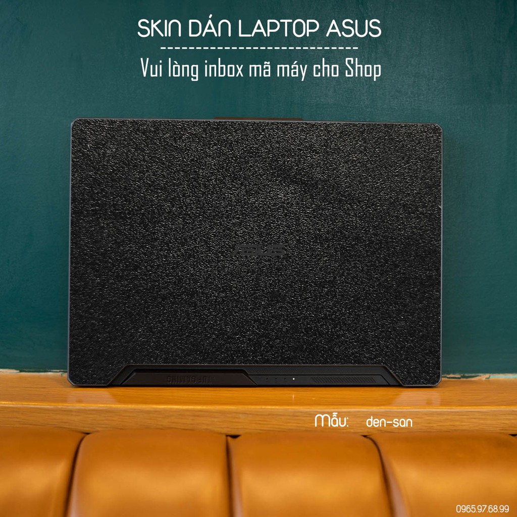 Skin dán Laptop Asus in màu đen sần (inbox mã máy cho Shop)