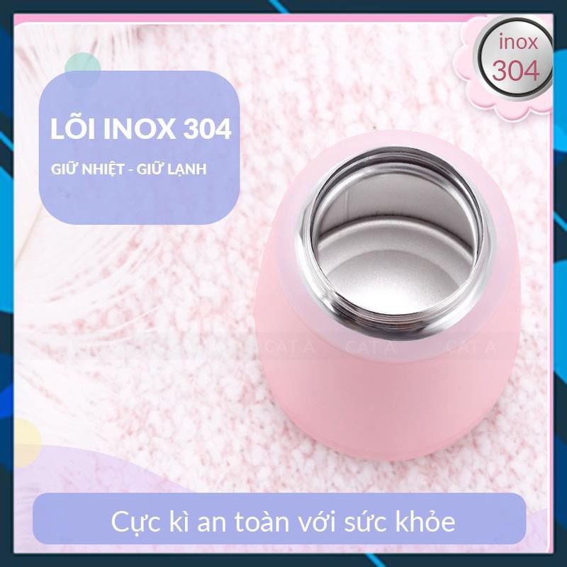 { Rẻ mỗi ngày } BÌNH NƯỚC GIỮ NHIỆT TRẺ EM LÕI INOX304 TAI THỎ XINH XẮN- 4 màu dễ thương, an toàn tuyệt đối