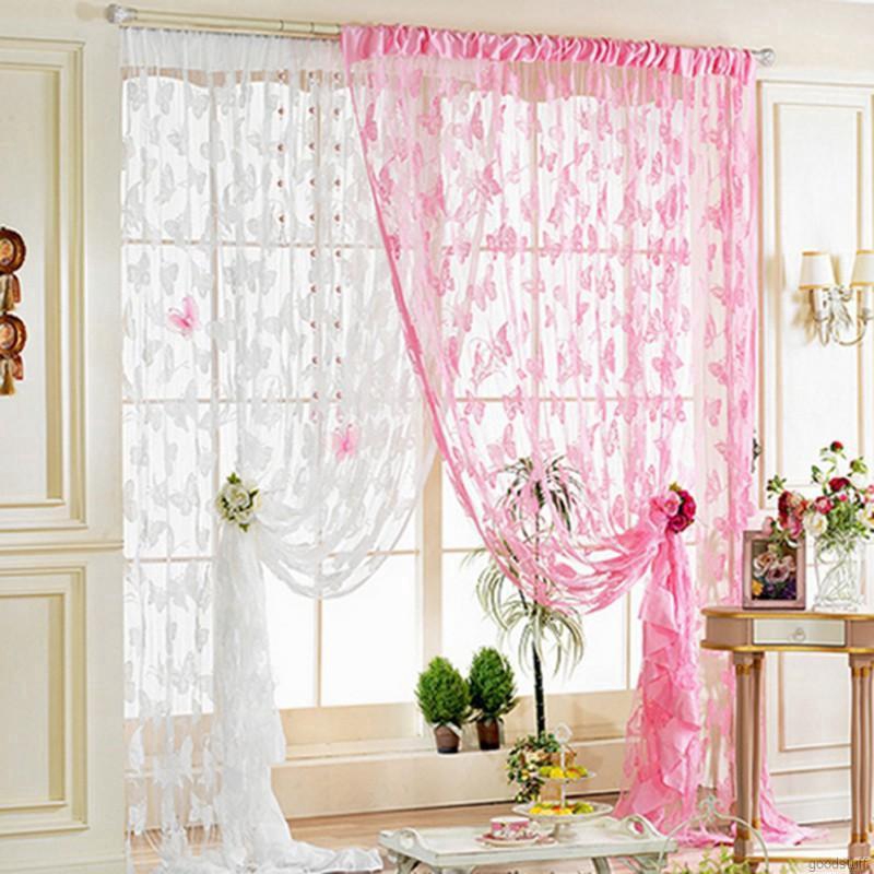 Rèm cửa thêu hình bươm bướm nhiều màu sắc tùy chọn thời trang