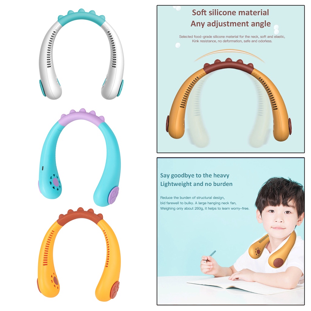 Quạt Thể Thao Đeo Cổ Không Cánh Sạc Usb Tiện Dụng