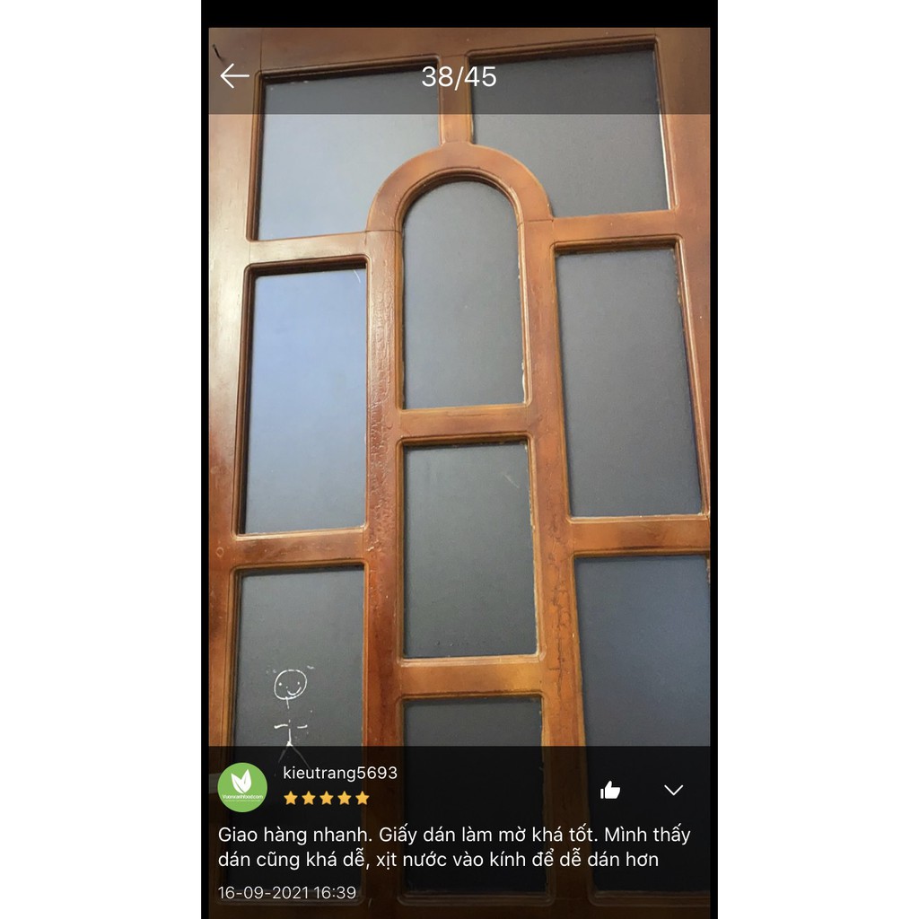 Giấy dán kính cát mờ khổ 60cm x1m hàng Đài Loan