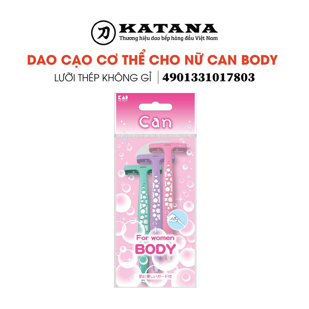 Bộ 3 chiếc dao cạo lông cho nữ Nhật Can Body cạo lông cơ thể an toàn - BH 12 tháng 1 ĐỔI 1