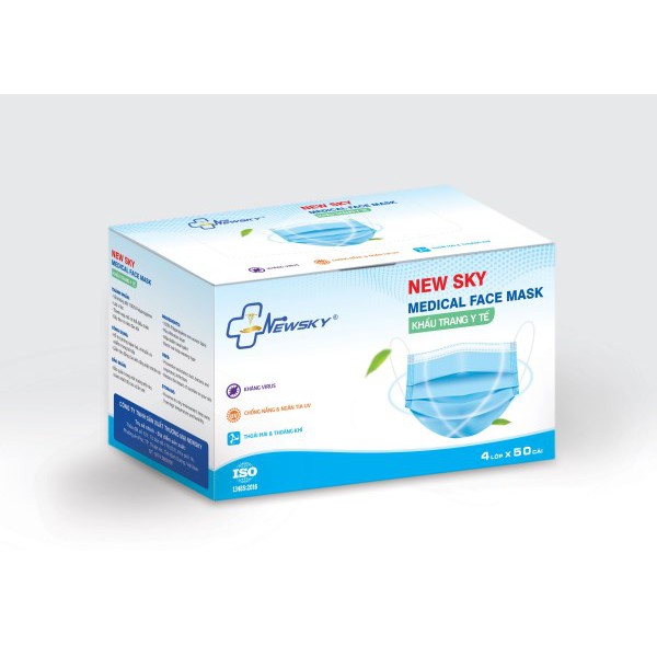 KHẨU TRANG Y TẾ 4 LỚP KHÁNG KHUẨN NEWSKY (Hàng chuẩn đẹp, cam kết hàng chính hãng công ty)