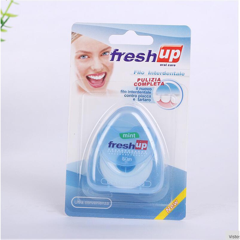 Chỉ xỉa răng Fresh up 50m chỉ siêu êm hương vị bạc hà