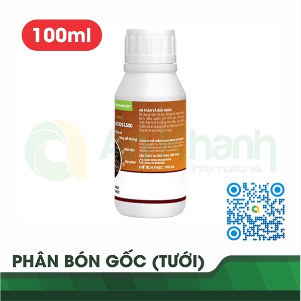 Phân tưới gốc RYNAN® L-Amino Acids L500 - Chai 100ml Chai 100ml