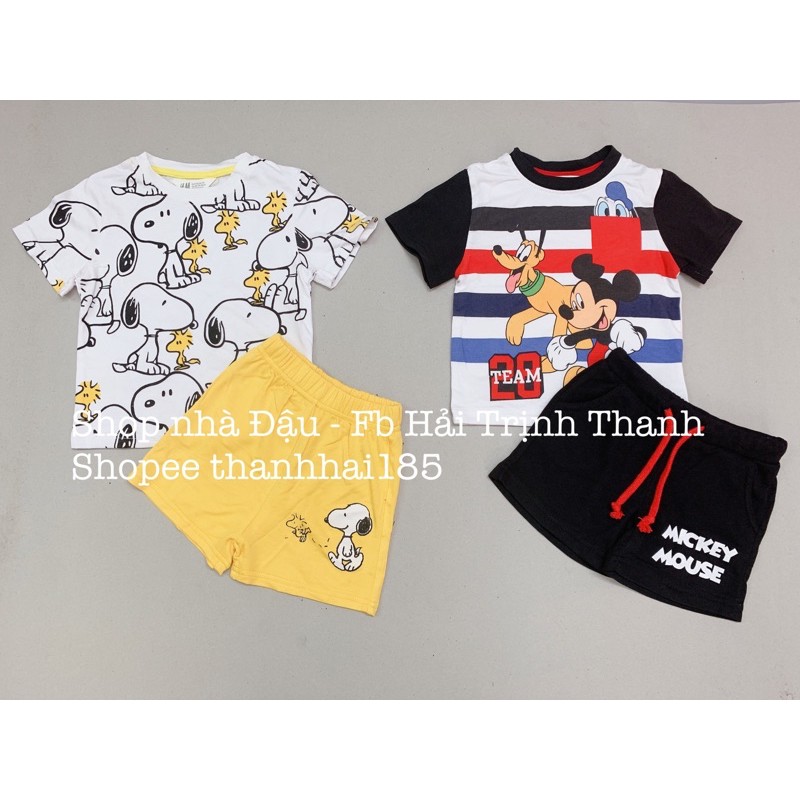 Set bộ cotton Snoopy/ Mickey siêu đẹp cho bé