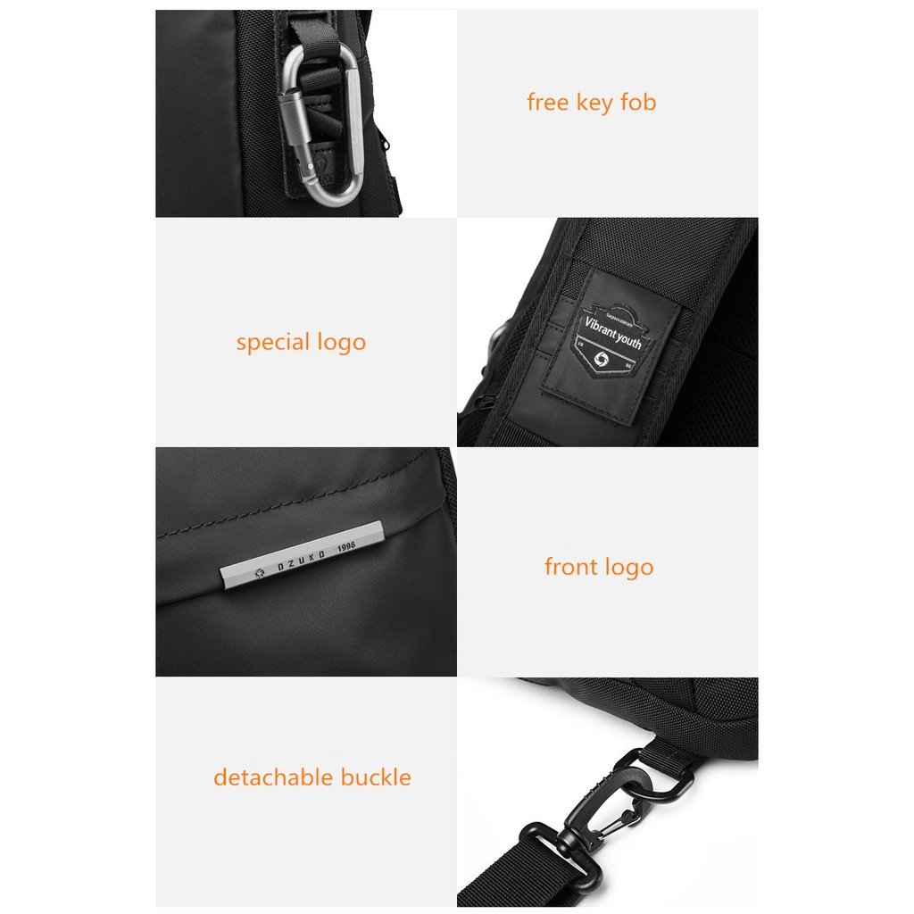 Túi đeo chéo nam chống trộm có cổng sạc USB