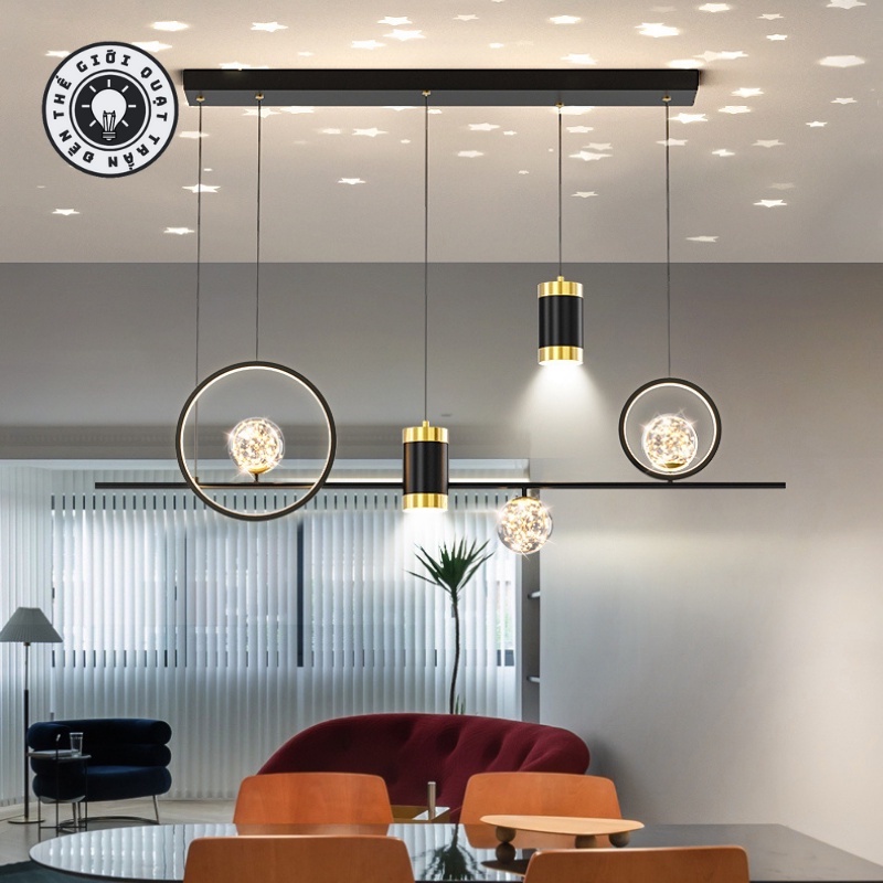 Đèn thả led 3 chế độ sáng 745 hiện đại sang trọng Thegioiquattranden trang trí phòng, bàn ăn (Bảo hành 2 năm)