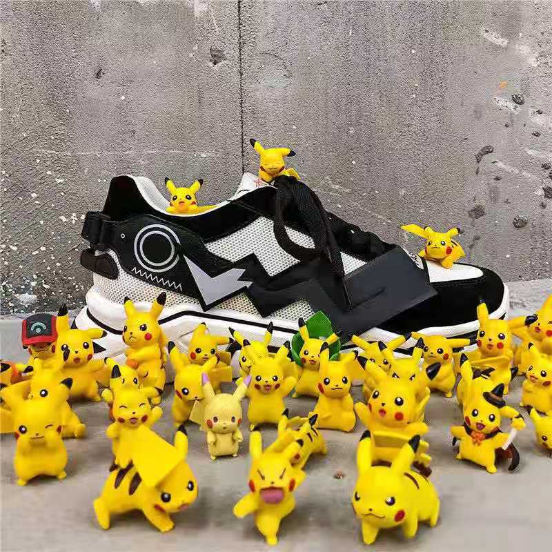 Pikachu Anime Thời trang thể thao chất lượng cao Hàn Quốc Thoải mái Unisex Giày đế thấp Ulzzang Nam Nữ Đế cao su