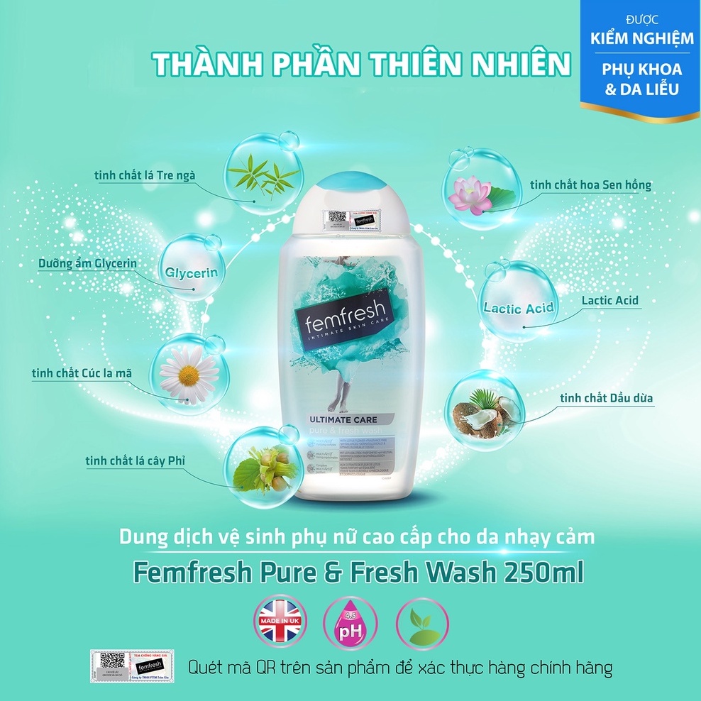 [CHE TÊN] Dung Dịch Vệ Sinh Phụ Nữ Femfresh Daily Intimate Wash 250ml - Khongcoson