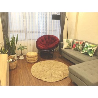 [Giá siêu rẻ] Thảm cói hoa sao - D120cm