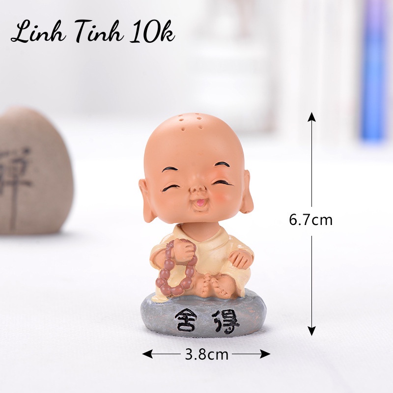 Tượng nhà sư chibi cổ lắc trang trí nhà cửa, ô tô FREESHIP 50k- Linh Tinh 10k