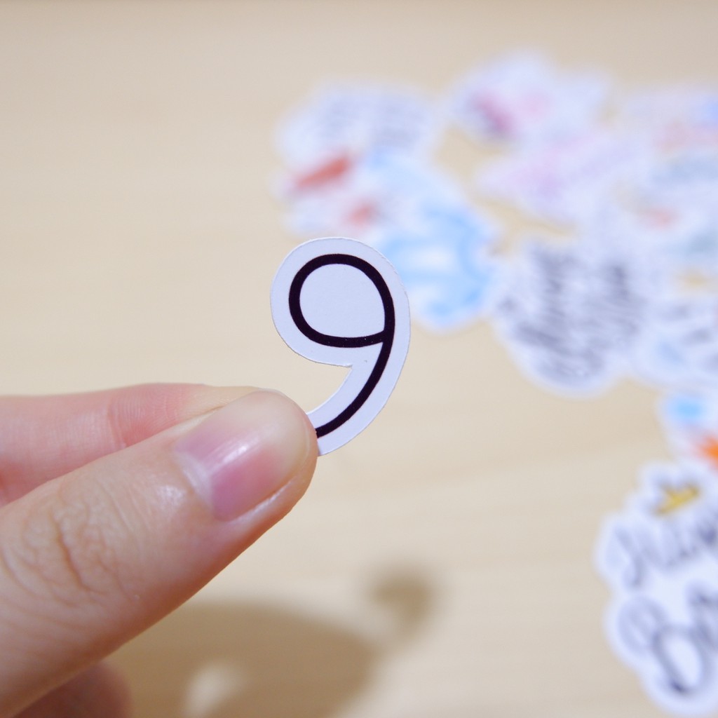 SỐ THỨ TỰ Sticker die-cut - Sticker cắt rời - Nguyên vật liệu làm Scrapbook Handmade