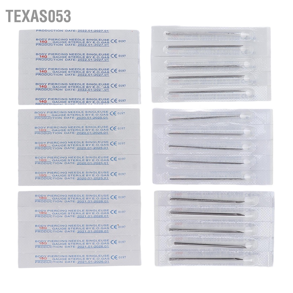 [Hàng Sẵn] Bộ Dụng Cụ Xỏ Khuyên Cơ Thể Kìm định vị 14G ‑ 18G Kim cho Lưỡi môi Lông mày Tai Rốn【Texas053】