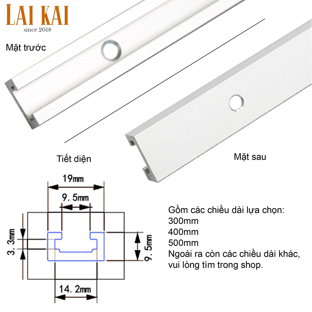 Ray trượt nhôm nhỏ 300 400 500mm