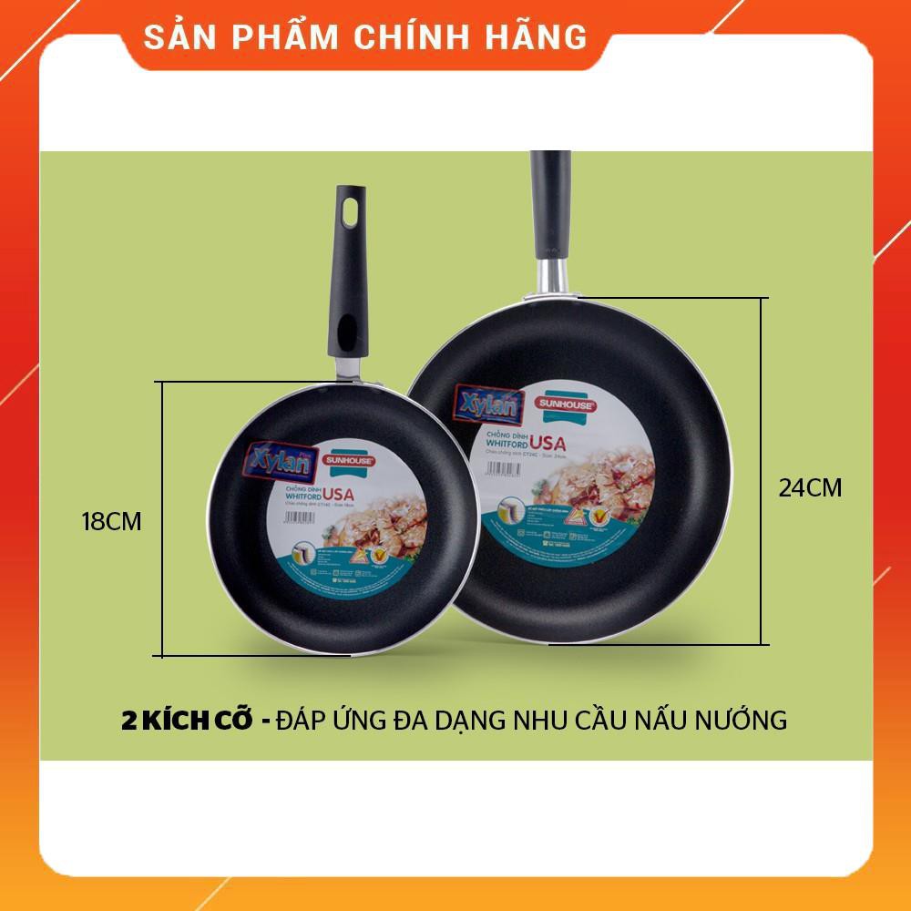 COMBO 2 Bộ chảo chống dính tráng men đen SUNHOUSE CT1824C [Giá rẻ nhất thị trường]