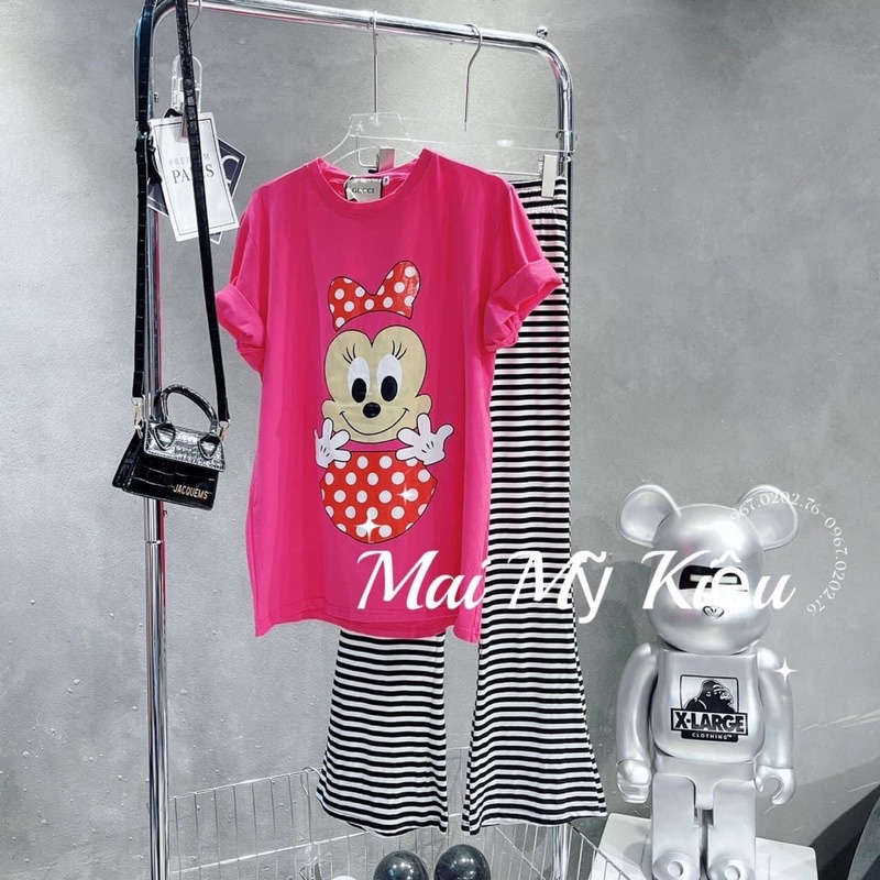 [XÃ KHO SALE LỖ] SET MICKY THẮC NƠ QUẦN ỐNG RỘNG COTTON SIÊU XINH