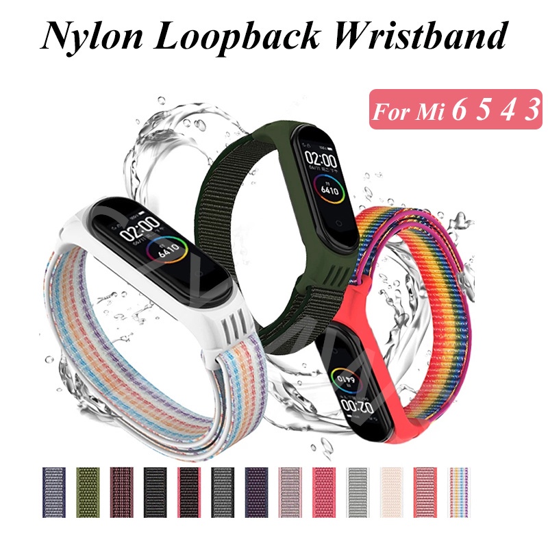 Dây Đeo Thay Thế Bằng Nilon Thoáng Khí Nhiều Màu Sắc Cho Xiaomi Mi Band 6 5 4 3 Xiaomi Mi Band3 Mi Band4 or Mi Band5 / Mi Band6