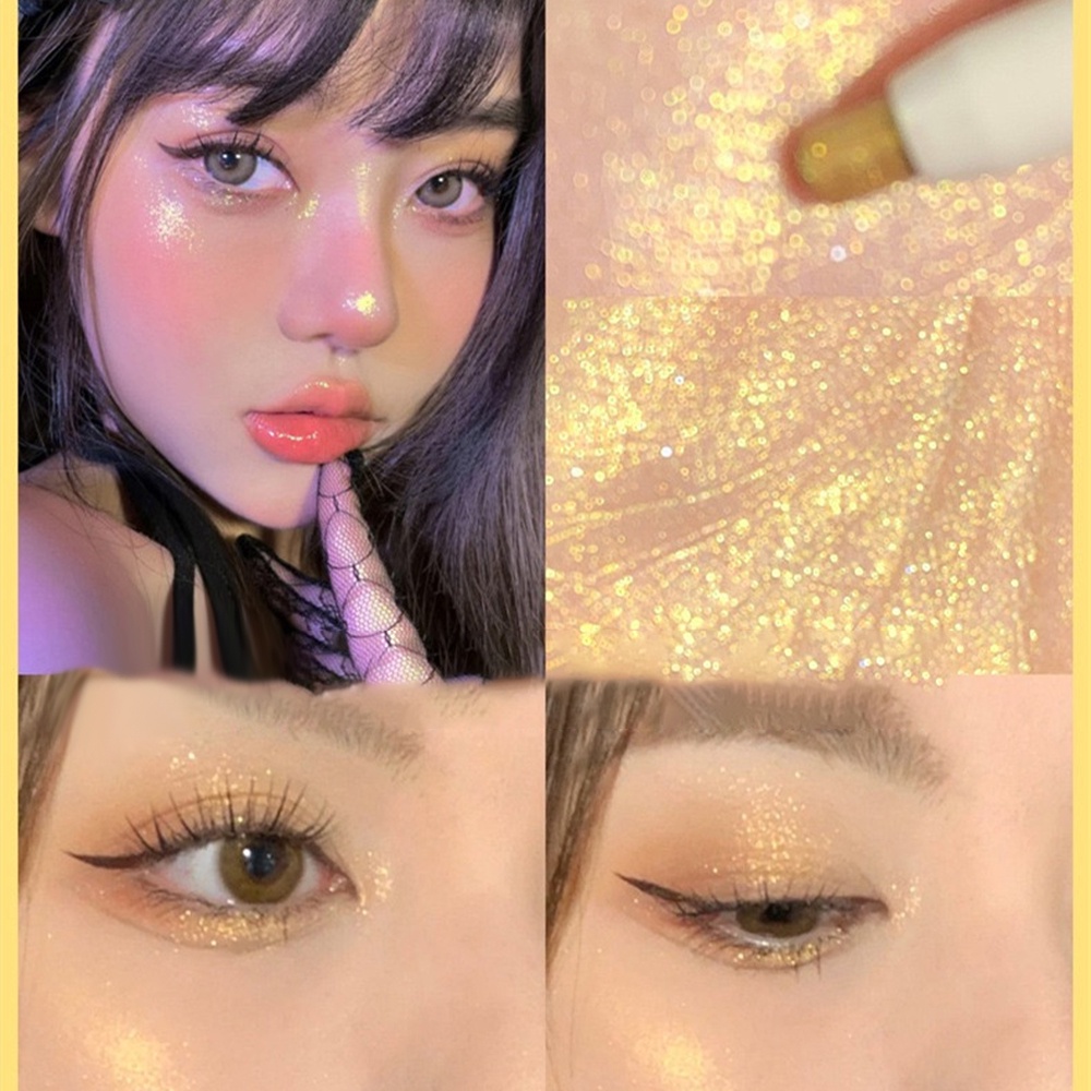 [Hàng mới về] Bút Kẻ Mắt Hai Đầu Màu Ánh Ngọc Trai Long Lanh Chống Thấm Nước Xinh Xắn Dành Cho Nữ