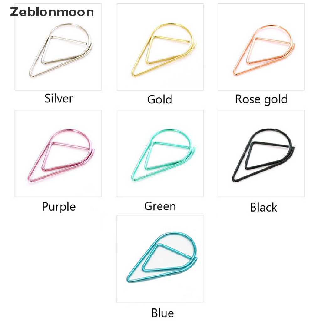 Set 50 Kẹp Giấy Kim Loại Hình Giọt Nước Dễ Thương