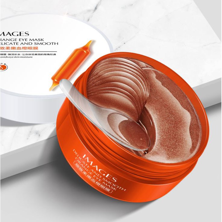 Hộp 60 miếng mặt nạ mắt dưỡng ẩm giảm thâm, chống lão hóa IMAGES Blood Orange Eyes Mask - Hàng nội địa Trung