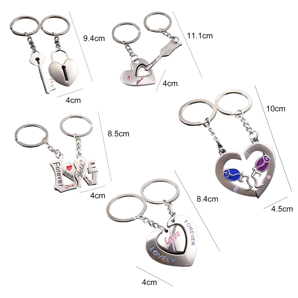 Dây móc khóa đôi hình trái tim xinh xắn