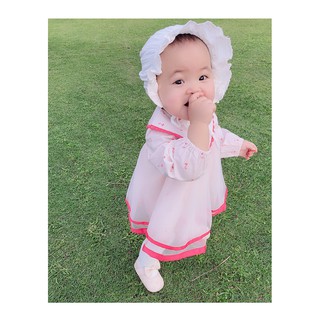 mũ nón sơ sinh trắng cho bé (0-15 tháng)