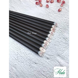 Bộ 10 đôi đũa gỗ trắc đen đầu trai khảm hoa sen cao cấp, đũa ăn cao cấp, tặng kèm hộp