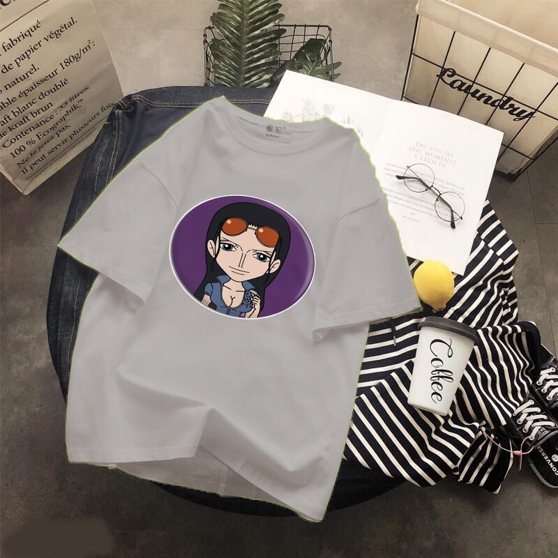 Áo thun Cotton Unisex - Nhân vật Nico Robin - One piece - Chibi - Nico Robin chân dung