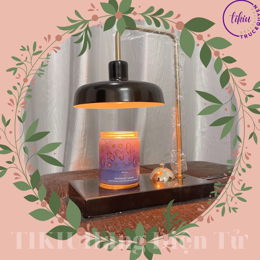 Đèn Đốt Nến Thơm Phong Cách Châu Âu TIKIU Sang Trọng ĐẾ ĐÁ ĐEN CAO CẤP, Phụ kiện nến thơm Yankee, Bath & Body Works 2022