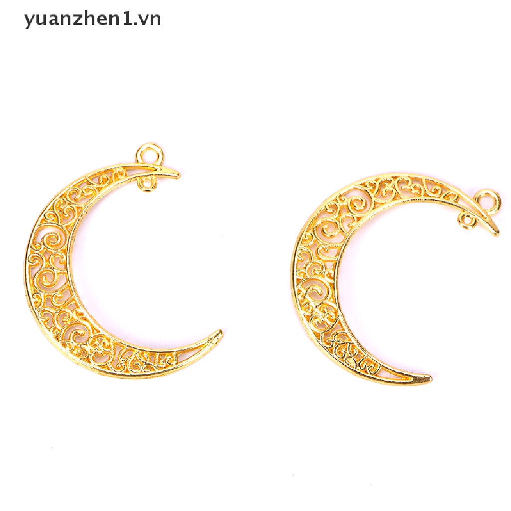 Set 10 Mặt Dây Chuyền Hợp Kim Hình Mặt Trăng Cổ Điển Tự Làm Trang Sức Thủ Công