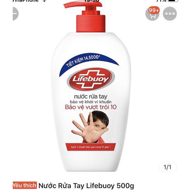 Lifebuoy rửa tay than hoạt tính &amp; bạc hà 500g