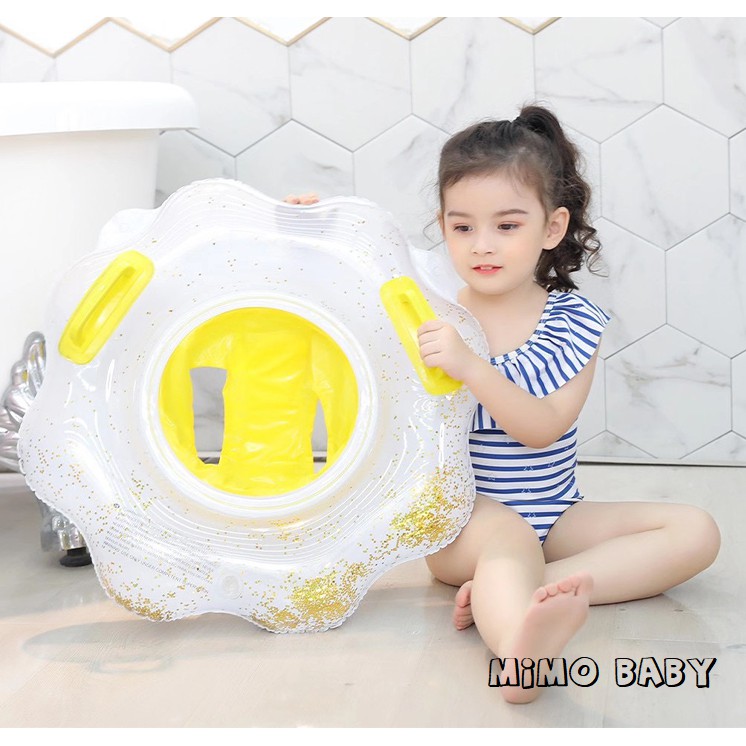 Phao bơi hình bông hoa Mimo Baby có ghế lót tay cầm cho bé PB06