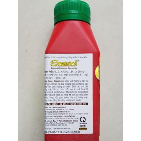 Phân bón Tảo Biển SEASOL mát cây ra rễ ra hoa đậu trái 250ml