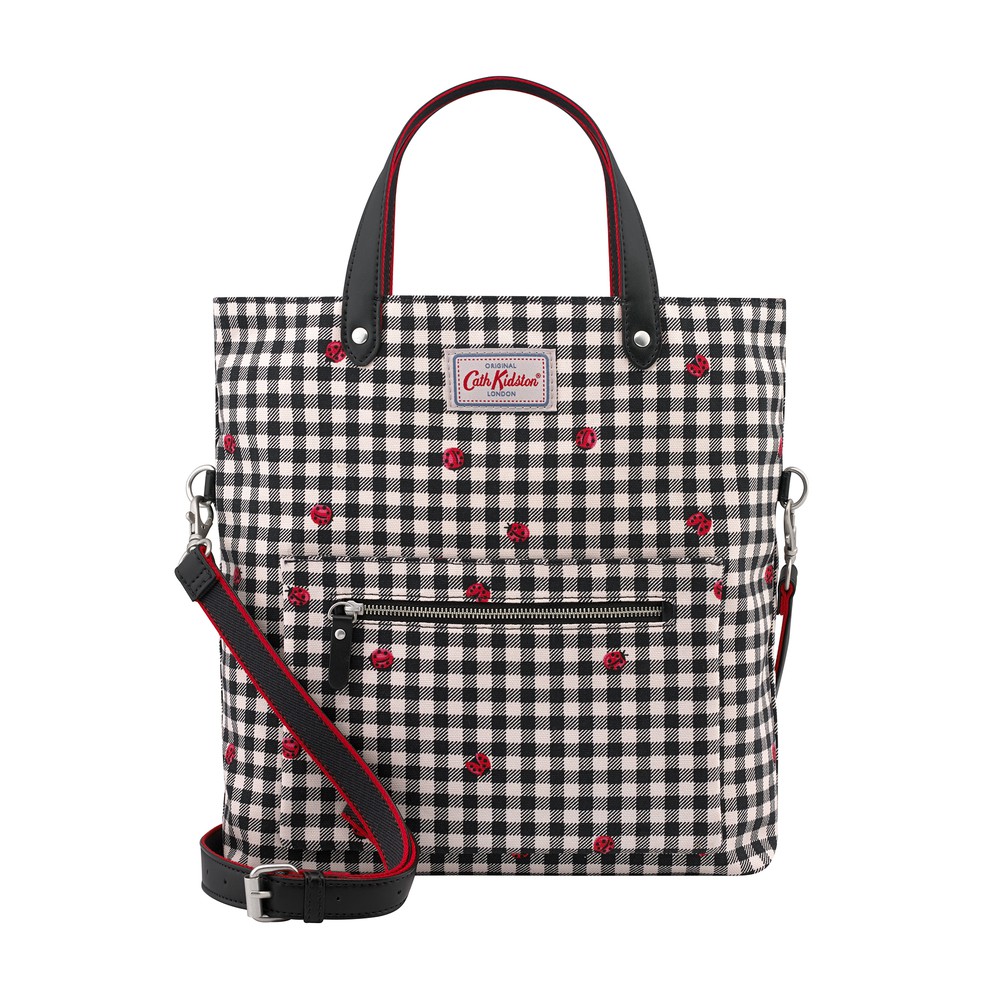 Cath Kidston -  Túi đeo chéo hai mặt Reversible CrossBody Ladybug Gingham - 984188 - Stone Charcoal