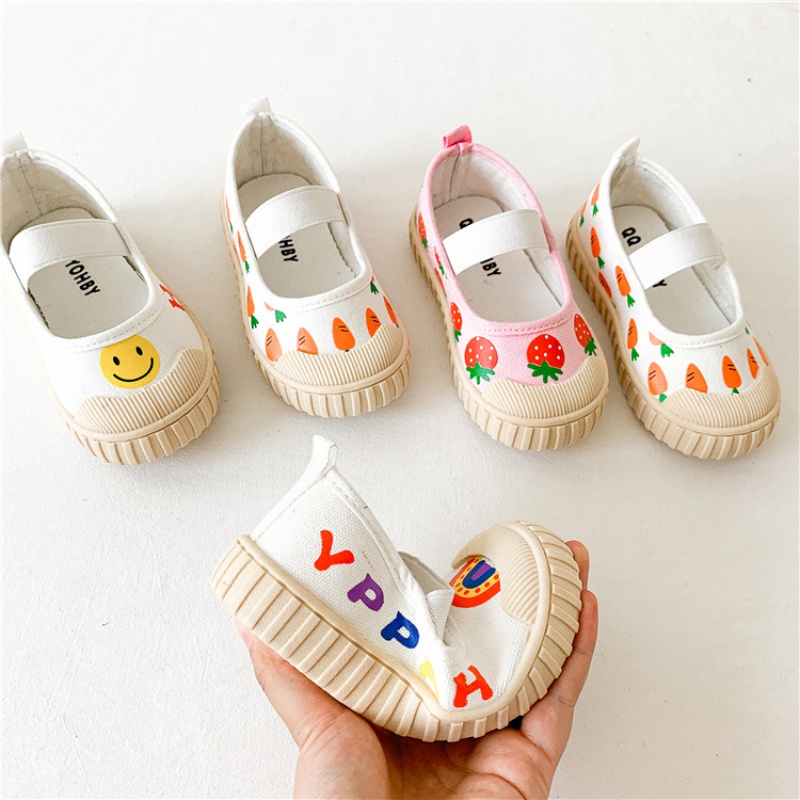 Giày Vải Canvas In Họa Tiết Xinh Xắn Cho Bé Gái
