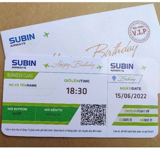 Thiệp sinh nhật kiểu vé máy bay no.02
