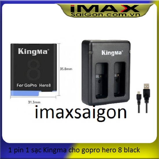 BỘ 1 PIN 1 SẠC KINGMA CHO GOPRO HERO 8 BLACK