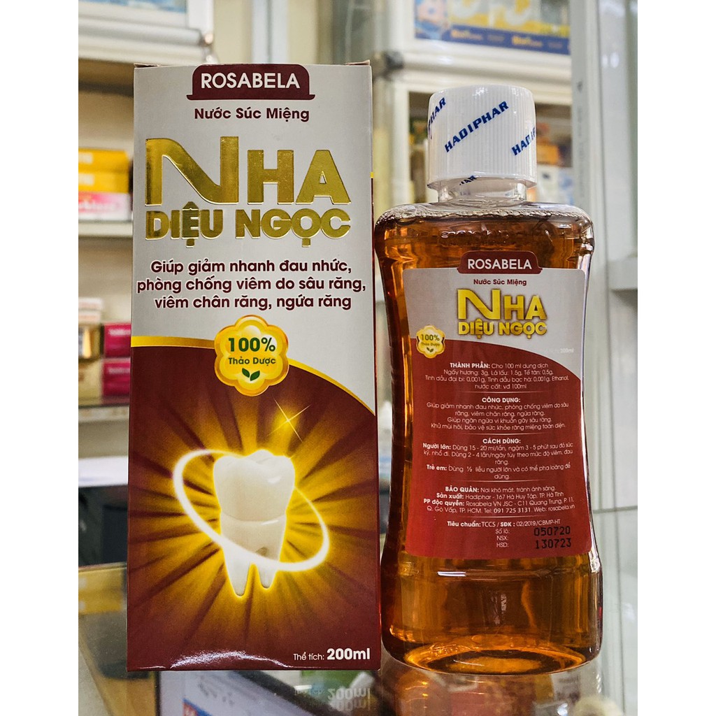 NHA DIỆU NGỌC/ NƯỚC SÚC MIỆNG NHA DIỆU NGỌC - GIẢM NHỨC RĂNG, PHÒNG CHỐNG VIÊM RĂNG.