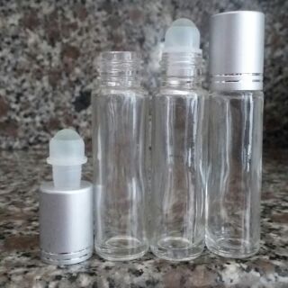 100 CHAI bi lăn thủy tinh trong+nắp bạc